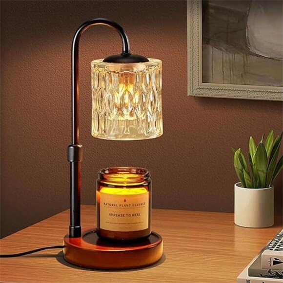 Briever Dimmable Candle Warmer Lamp with Timer, Height Adjustable Electric